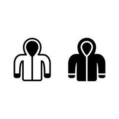 raincoat icon with solid line and glyph style. Suitable for website design, logo, app and UI.