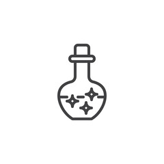 Magic potion flask line icon