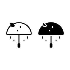 umbrella icon with solid line and glyph style. Suitable for website design, logo, app and UI.