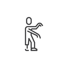 Walking zombie line icon