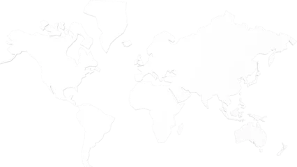 Deurstickers White world map, Flat white world map for adding text graphics. or part of the design work © oselote
