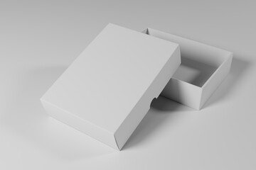 3d rendering white box packaging for product presentation