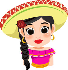 Cinco de Mayo - May 5, federal holiday in Mexico. Cinco de Mayo banner and poster design with mariachi dancers cartoon character