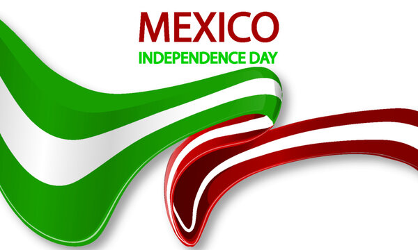 Independence day mexico ribbon flag, vector art illustration.