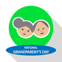 National grandparents day sticker, vector art illustration.