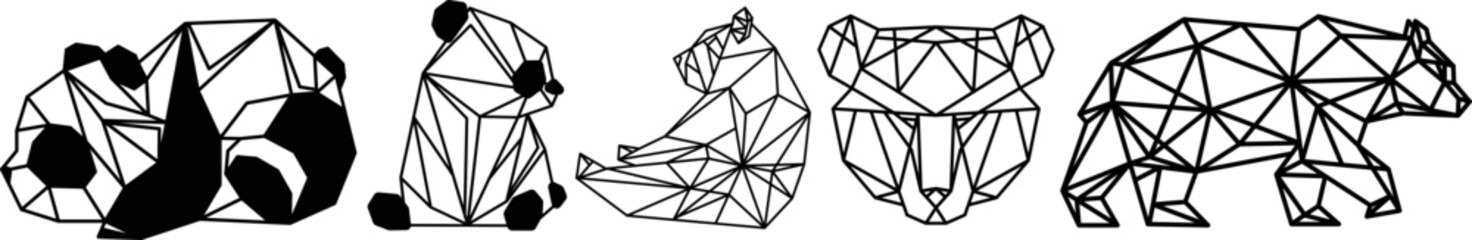 Fototapeta na wymiar Polygonal portrait of a bear. Vector illustration