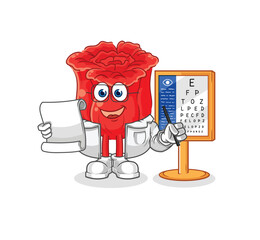 rose oculist cartoon. cartoon mascot vector