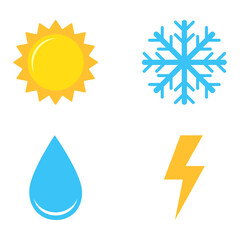 Forecast. Weather icons set on white background