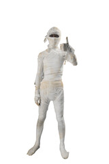 Fototapeta premium Mummy standing and showing thumb up