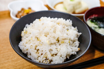 雑穀米入りごはんの食事