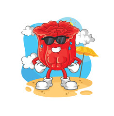 rose sunbathing in summer. character vector