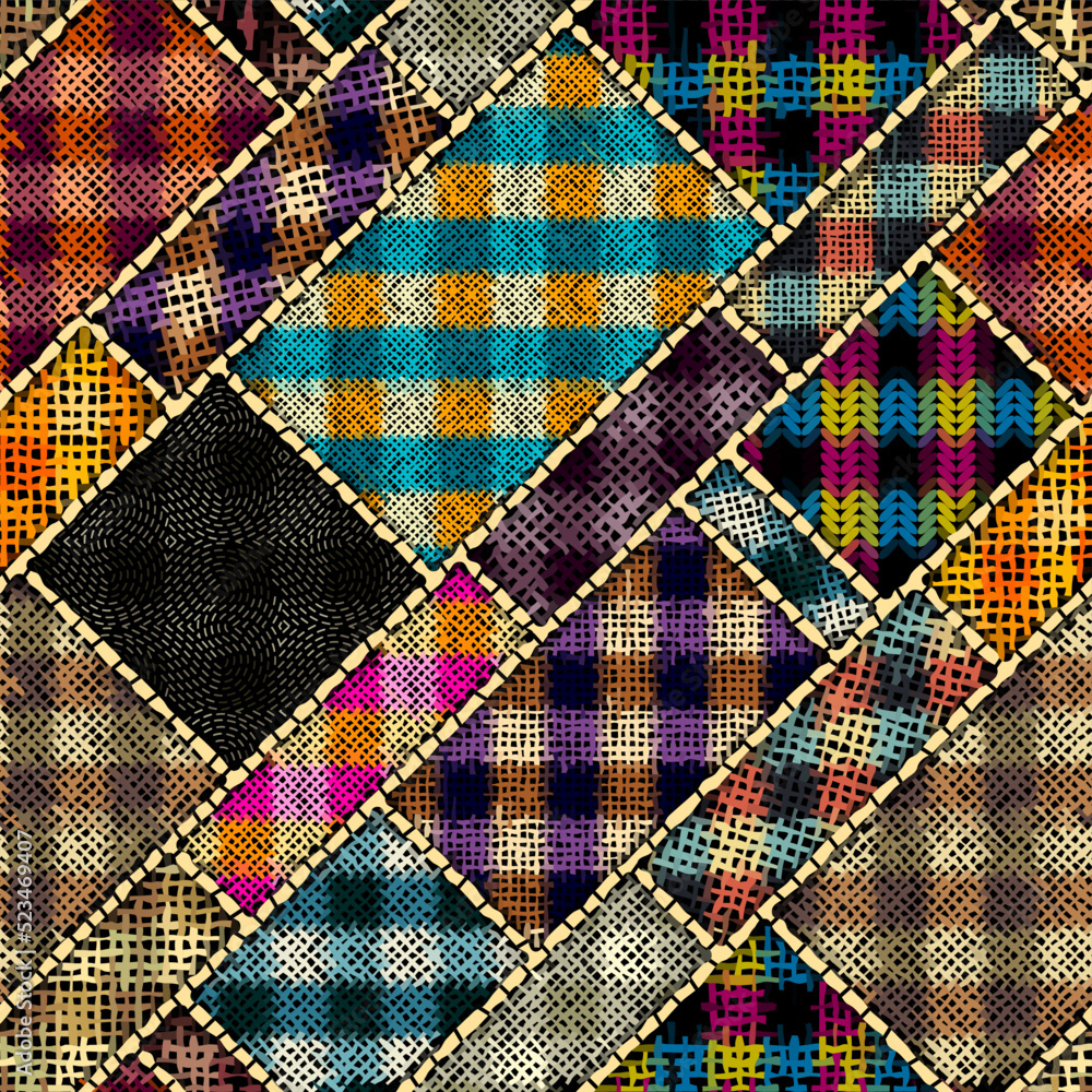 Poster Imitation of a texture of rough canvas. Seamless pattern.