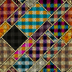 Fototapeta premium Imitation of a texture of rough canvas. Seamless pattern.