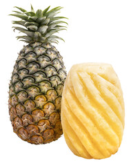 Fresh Pineapple fruit isolated on white background, Pineapple on white background png file.