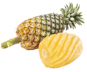 Fresh Pineapple fruit isolated on white background, Pineapple on white background png file.