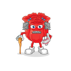 rose white haired old man. character vector