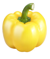 Yellow sweet Bell pepper isolated on white background. Sweet pepper isolated on a white background With png file.