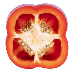Red sweet Bell pepper isolated on white background. Sweet pepper isolated on a white background With png file.