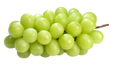  Green grape isolated on white background With png file Shine Muscat Grape with leaves on white background,