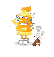 sunscreen with stinky waste illustration. character vector