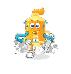 sunscreen runner character. cartoon mascot vector