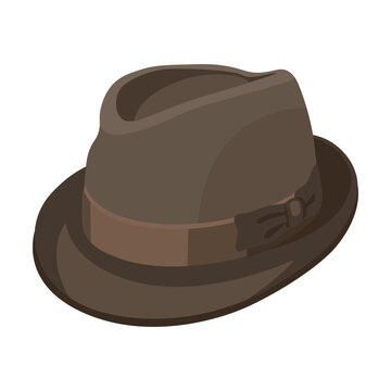 Vintage classic hat. Male caps, fedora and summer straw hats for men and women, blue panama and red beret. Vector illustration