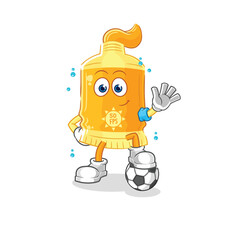 sunscreen playing soccer illustration. character vector