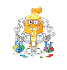 sunscreen mad scientist illustration. character vector