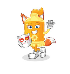sunscreen japanese fox character. cartoon mascot