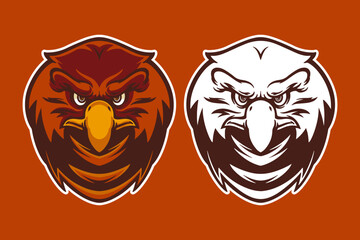 eagle head mascot vector illustration cartoon style