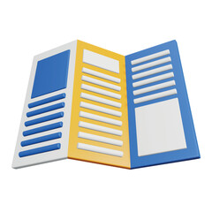 Brochure 3D rendering isometric icon.