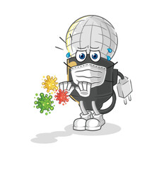 mic refuse viruses cartoon. cartoon mascot vector