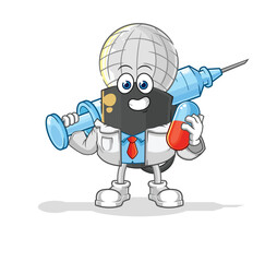 mic doctor holding medichine and injection