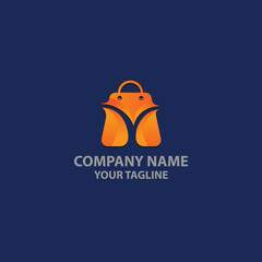 Y logo online shop for branding company. BAG template vector illustration for your brand.