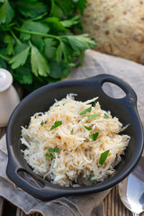 French celery root remoulade salad with mustard