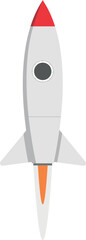 Launching rocket. Vector isolated object.