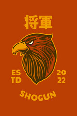 eagle head poster vector illustration cartoon style