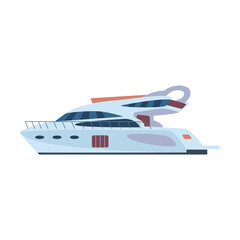 Ships, speed boats, yacht, sailboats, motorboat, cruise liners. Flat vector illustrations for nautical navigation. Sea and ocean transport