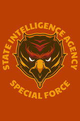 Obraz premium eagle head poster vector illustration cartoon style