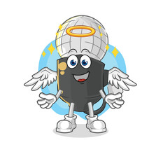 mic angel with wings vector. cartoon character