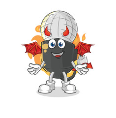 mic demon with wings character. cartoon mascot vector