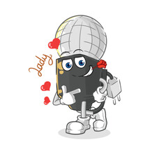 mic flirting illustration. character vector