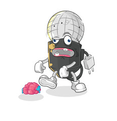 mic zombie character.mascot vector