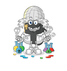 mic mad scientist illustration. character vector