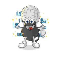 mic give lots of likes. cartoon vector