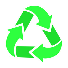 Recycling icon. Biodegradable waste logo, reuse arrow, eco mark isolated vector illustration. Waste reduce