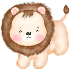 Cute lion watercolor