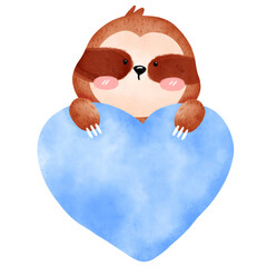 cute sloth watercolor