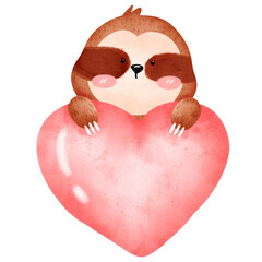 cute sloth watercolor