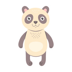 Baby animal flat icon. Cute cartoon panda, deer, monkey, cow, bear vector illustration. Zoo and jungle